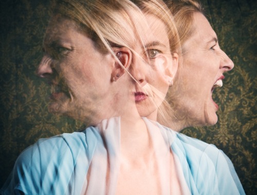 Woman with Bipolar Disorder showing different emotions